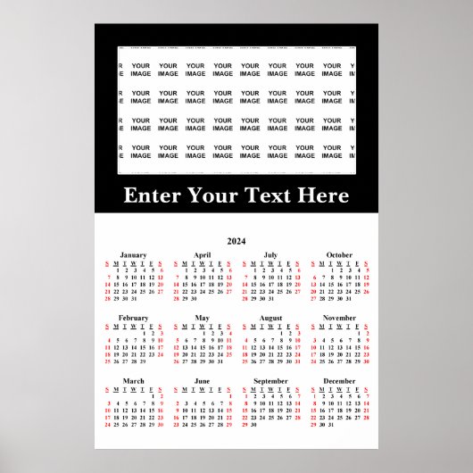 2024 Creëer Uw eigen kalender voor aangepaste Post Poster (Voorkant)