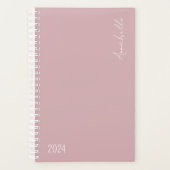 2024 Dusky Pink Week & Maand Gepersonaliseerde Pla Planner (Voorkant)