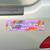 2024 Election Kamala + Walz Bumper Sticker Unicorn (En voiture)