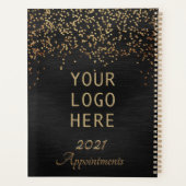 2024 Elegant Zwart Goud Logo Afsprakenboek Planner (Achterkant)