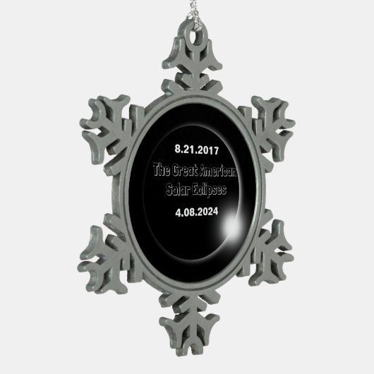 2024 en 2017 dubbelzijdige zonnepanelen tin sneeuwvlok ornament (Links)