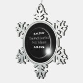 2024 en 2017 dubbelzijdige zonnepanelen tin sneeuwvlok ornament (Rechts)