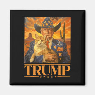 2024 en Cat Western Cowboy Patriotic 4 juli Magneet