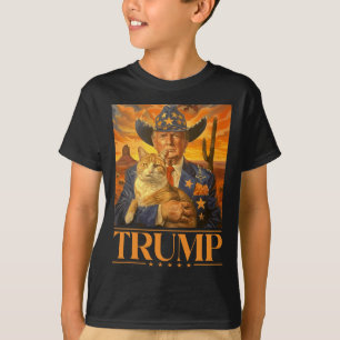2024 en Cat Western Cowboy Patriotic 4 juli T-shirt