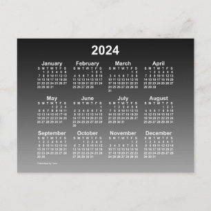 2024 Faded Black Mini Calendar van Janz Briefkaart