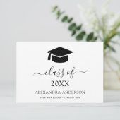 2024 Faire-part de graduation minimaliste simple (Debout devant)