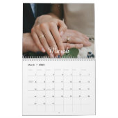 2024 Familie Aangepaste Foto Chic Script Kalender (Mar 2026)
