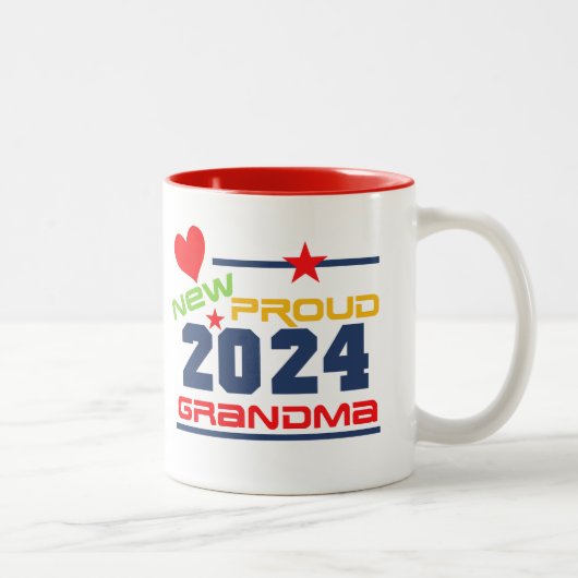2024 Fier nouveau grand-mère à deux tons café Mug (Droit)