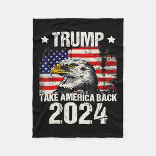 2024 Flag Take America Back Mannen Vrouwen Trump 2 Fleece Deken