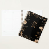 2024 Floral Gold & Black Planner (Display)