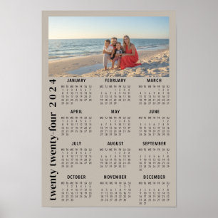 2024 Fotokalender minimalistisch beige Poster