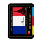 2024 Frans Flag & Eiffel Happy Nieuwjaar, Frankrij Magneet (Verticaal)