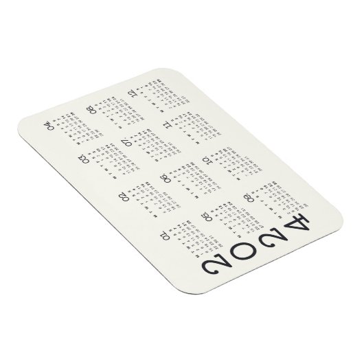2024 Full Year Calendar Black And White Elegant Magneet (Rechterzijde)