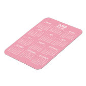 2024 Full Year View Calendar - Basic Pink Minimal Magneet (Linkerzijde)
