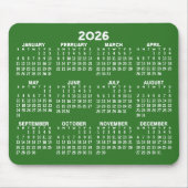 2024 Full Year View Calendar - horizontaal - Green Muismat (Voorkant)