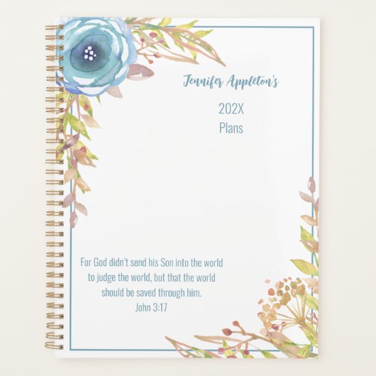 2024 Gepersonaliseerd | Schrift | WATERVERF Planner (Voorkant)