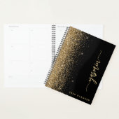 2024 gepersonaliseerde zwart gouden glitter planner (Display)