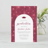 2024 Glam Twinkling Bourgogne Arch Afstuderen Kaart (Staand voorkant)