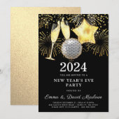 2024 Gold Glitter op Black I Kaart (Voorkant / Achterkant)