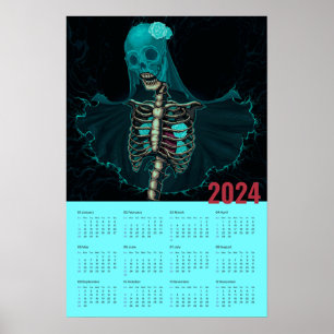 2024 Gothic spookwandkalender Poster