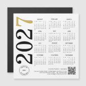 2024 Goud Witte Kalender Logo QR Code Zakelijk (Voorkant / Achterkant)
