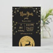 2024 gouden glitter op zwart kaart (Staand voorkant)