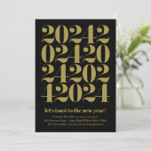 2024 Gouden Oudejaarsavond feest Kaart (Staand voorkant)