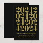 2024 Gouden Oudejaarsavond feest Kaart (Voorkant / Achterkant)