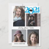 2024 GRAD Modern Afstudeerfoto met 5-foto collage  Aankondiging (Voorkant)