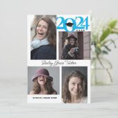 2024 GRAD Modern Afstudeerfoto met 5-foto collage  Aankondiging (Staand voorkant)