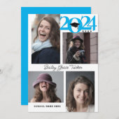 2024 GRAD Modern Afstudeerfoto met 5-foto collage  Aankondiging (Voorkant / Achterkant)