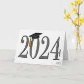 2024 Graduation Cap Eenvoudig Modern Afstuderen Kaart (Gele Bloem)