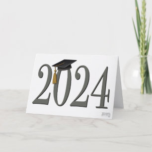 2024 Graduation Cap Eenvoudig Modern Afstuderen Kaart