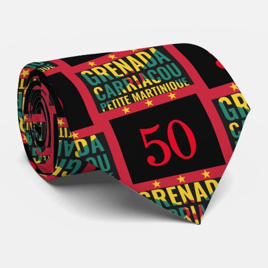 2024 GRENADA 50ste Jubileum Onafhankelijkheid Stropdas (Opgerold)