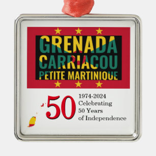 2024 GRENADIAN 50ste Jubileum onafhankelijkheid Metalen Ornament