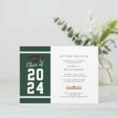 2024 Groen Witte Foto Afstudeerfeest Kaart (Staand voorkant)