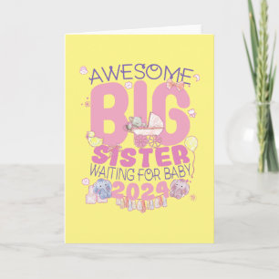 2024 Grote Zus Wachten op Nieuwe Baby Kaart