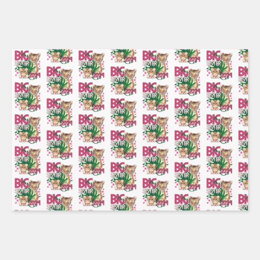 2024 Grote Zuster - Tropisch Oerwoud Tijger Inpakpapier Vel (Voorkant)