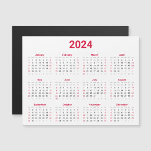 2024 Jaar op Blik Kalender Magnetische Kaart