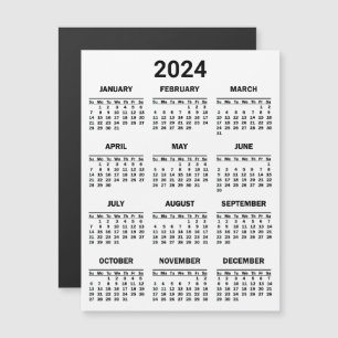 2024 Jaar op Blik Kalender Magnetische Kaart
