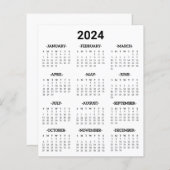 2024 Jaar op het Blad van het Kalenderkalender (Voorkant / Achterkant)
