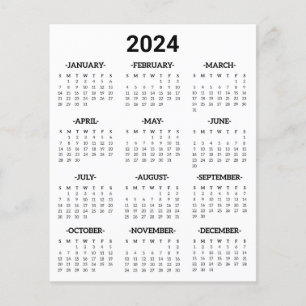 2024 Jaar op het Blad van het Kalenderkalender