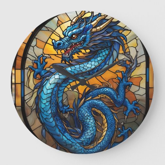 2024 Jaar van Blue Dragon Grote Klok (Voorkant)