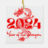 2024 Jaar van de Draak Chinees Nieuwjaar Keramisch Ornament (Voorkant)