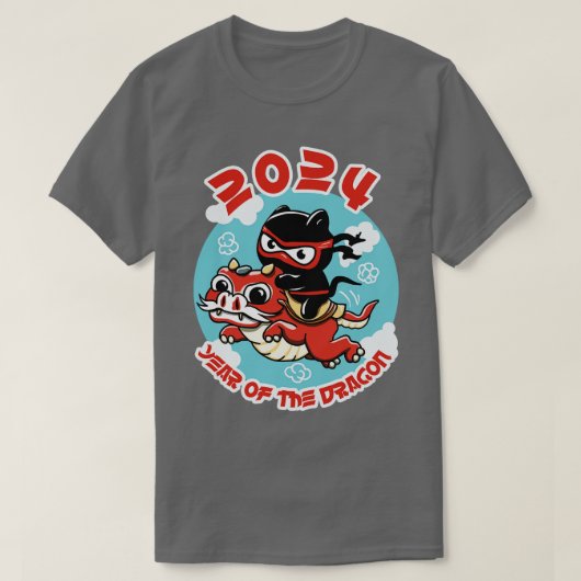 2024 Jaar van de Draak Chinees Nieuwjaar T-shirt (Design voorkant)