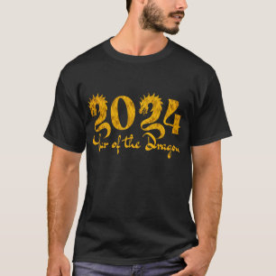 2024 JAAR VAN DE DRAAK GOUD T-SHIRT