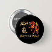 2024 Jaar van de Draak Ronde Button 5,7 Cm (Voorkant /achterkant)
