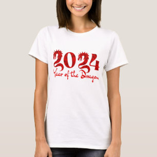 2024 JAAR VAN DE DRAAK ROOD T-SHIRT