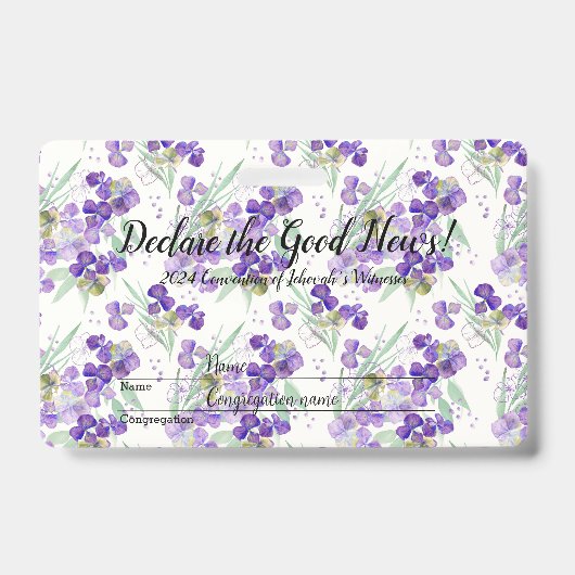 2024 JW convention Hydrangeas  Badge (Voorzijde)