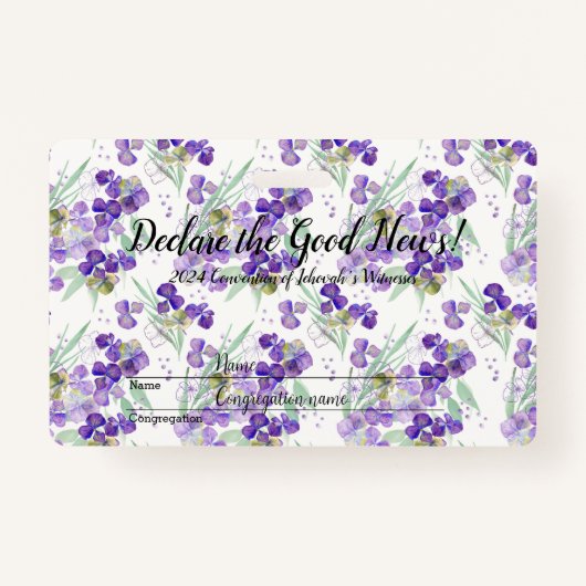 2024 JW convention Hydrangeas  Badge (Voorkant)